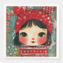 Paper Napkin Christmas Girl Art-Journal Var04 Serviette