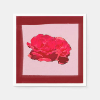 Paper Napkin Dark Pink Rose Serviette