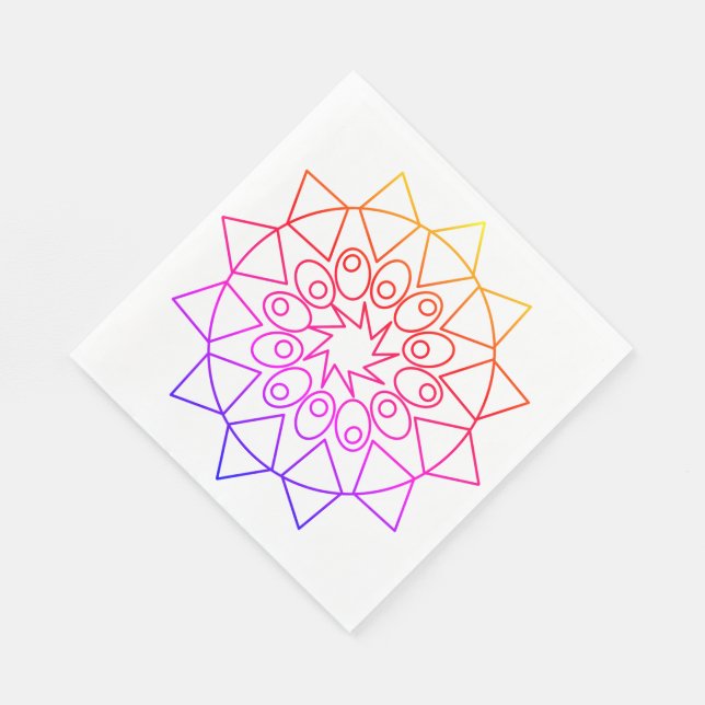 Paper Napkin - farbenfrohe Mandala Serviette (Ecke)