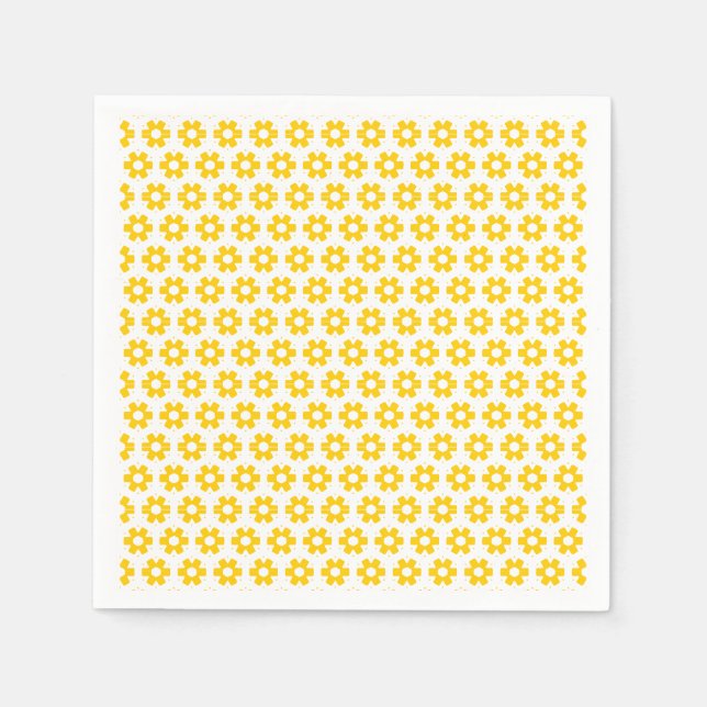 Paper Napkin - Gelbe Florets Serviette (Vorderseite)