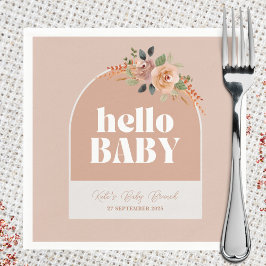 Paper Napkin, Hello Baby, Boho Moderne Babydusche Serviette