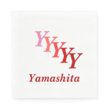 Paper Napkin - Initialen mit rotem Namen