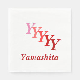 Paper Napkin - Initialen mit rotem Namen Serviette