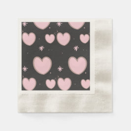 Paper Napkin mit rosa Herzen Serviette