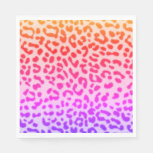 Paper Napkin Neon Leopard Print Serviette