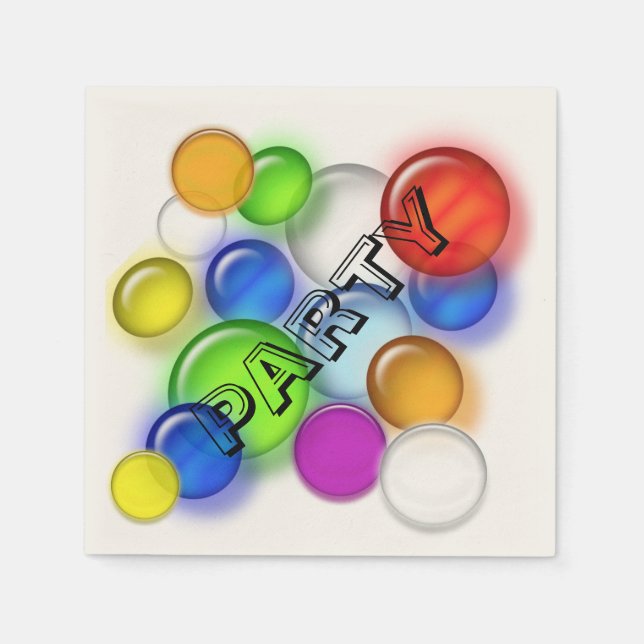 Paper Napkin - Party-Blasen in Farben Serviette (Vorderseite)