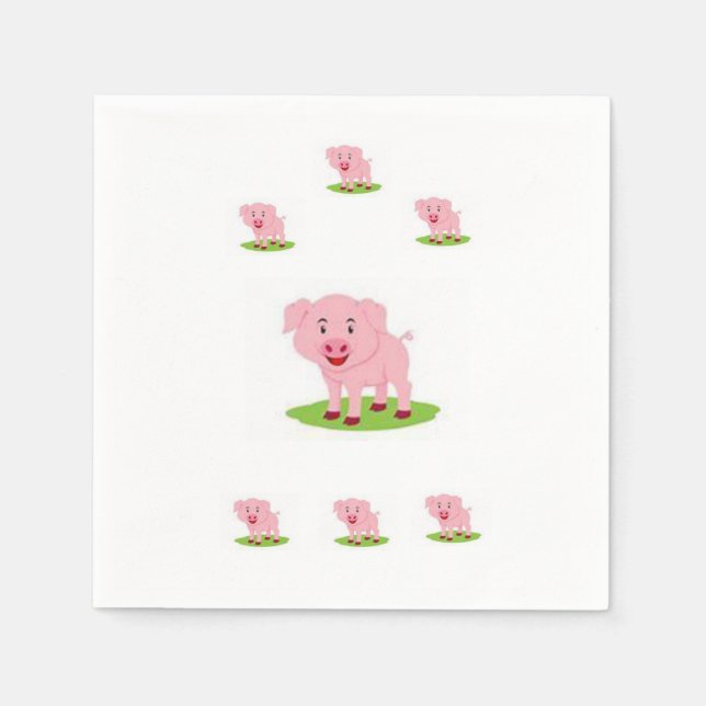 Paper Napkin Pig Serviette (Vorderseite)