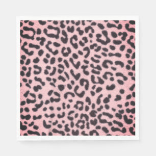 Paper Napkin Pink Leopard Print Serviette