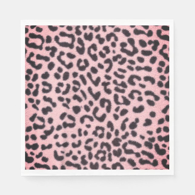 Paper Napkin Pink Leopard Print Serviette (Vorderseite)