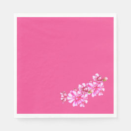 Paper Napkin - Pink Stripped Geraniums Serviette