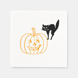 Paper Napkin - Pumpkin und Cat Serviette