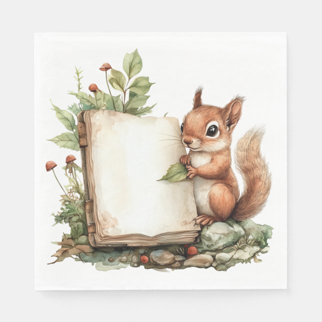 Paper Napkin Rustic Herbst Babydusche Napkins Serviette (Vorderseite)