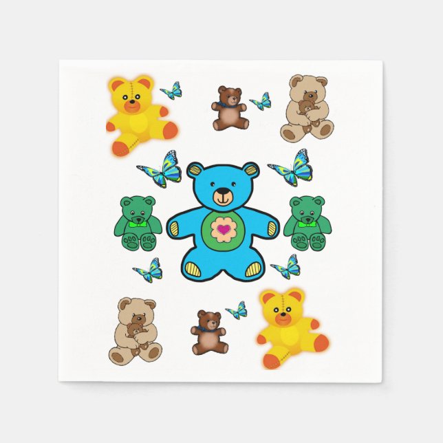 Paper Napkin-Teddybären Serviette (Vorderseite)