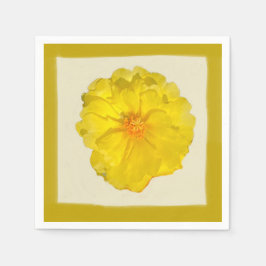 Paper Napkin Yellow Moss Rose Serviette