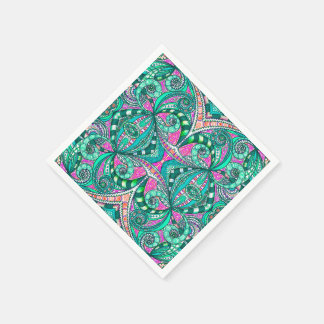 Paper Napkin Zeichne Floral Serviette