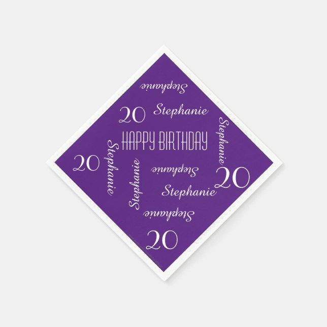 Paper Napkins, 20. Geburtstagspartei Wiederholung  Serviette (Ecke)