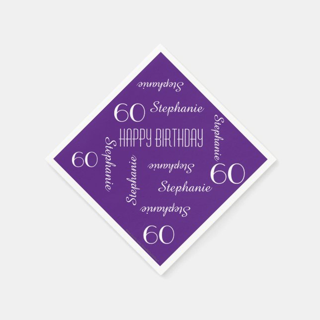 Paper Napkins, 60. Geburtstagspartei Wiederholende Serviette (Ecke)