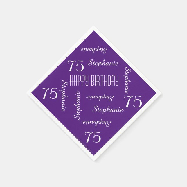 Paper Napkins, 75. Geburtstagspartei Wiederholende Serviette (Ecke)