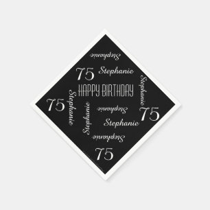 Paper Napkins, 75. Geburtstagspartei Wiederholende Serviette