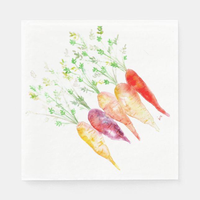 Paper Napkins - Aquarelltonkarrots Serviette (Vorderseite)