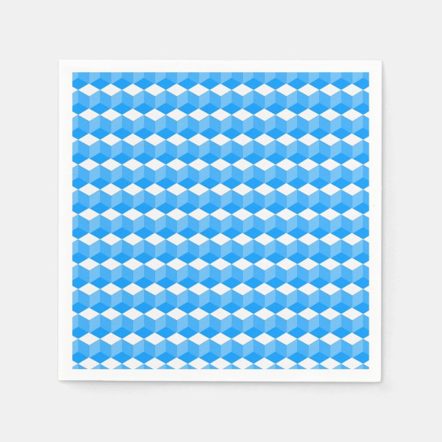 Paper Napkins - Blockmuster in drei Schattierungen Serviette (Vorderseite)