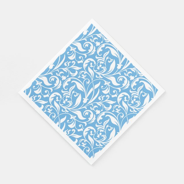 Paper Napkins-Blue Blüh Serviette (Ecke)