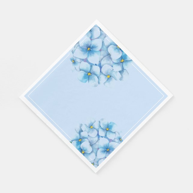 Paper Napkins-Blue Hydrangeas Serviette (Ecke)