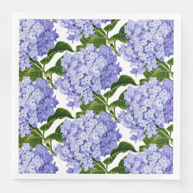 Paper Napkins-Blue Hydrangeas Serviette (Vorderseite)