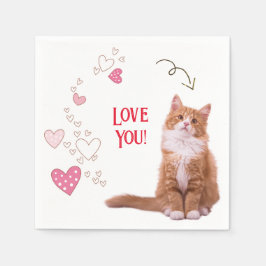 Paper Napkins Cat Liebe Serviette