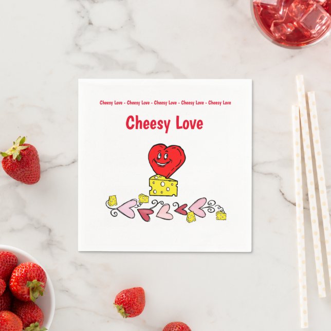 Paper Napkins, Cheesy Liebe Red Hearts Serviette (Beispiel)