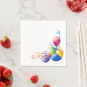 Paper Napkins, Confetti Balloons glücklich zum Geb Serviette