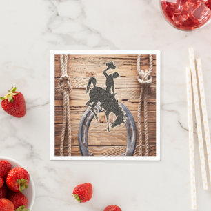 Paper Napkins, Cowboy Horse Wood Rope Serviette