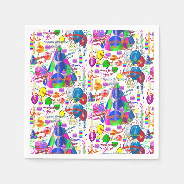 Paper Napkins Dezember, 10 Geburtstag Serviette (Vorderseite)