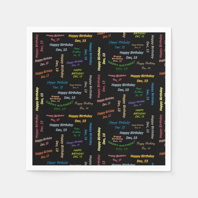 Paper Napkins Dezember, 13 Geburtstag Serviette (Vorderseite)