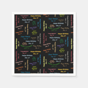 Paper Napkins Dezember, 17 Geburtstag Serviette