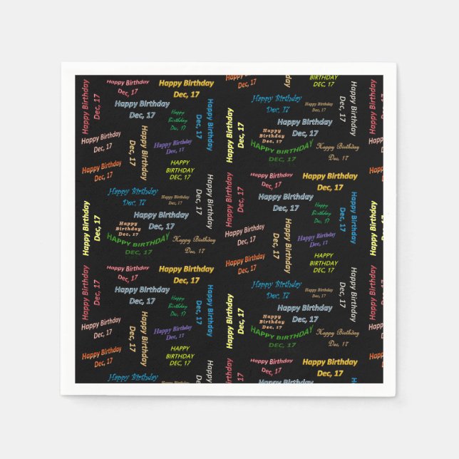 Paper Napkins Dezember, 17 Geburtstag Serviette (Vorderseite)