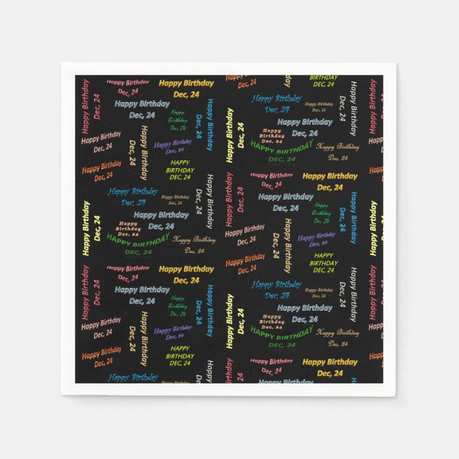 Paper Napkins Dezember, 24 Geburtstag Serviette (Vorderseite)