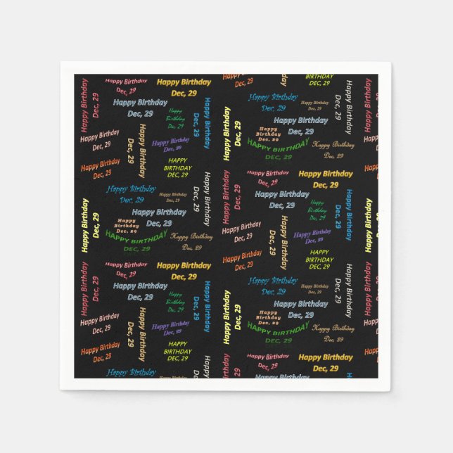 Paper Napkins Dezember, 29 Geburtstag Serviette (Vorderseite)