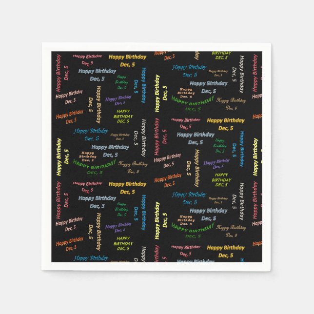 Paper Napkins Dezember, 5. Geburtstag Serviette (Vorderseite)
