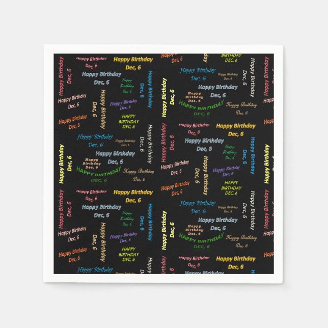 Paper Napkins Dezember, 6. Geburtstag Serviette (Vorderseite)