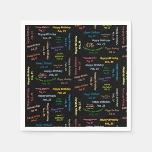 Paper Napkins Februar, 25 Geburtstag Serviette