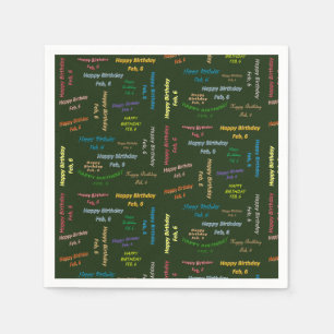 Paper Napkins Februar, 6. Geburtstag Serviette