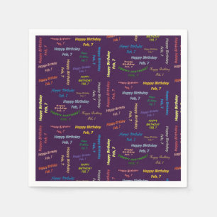 Paper Napkins Februar, 7. Geburtstag Serviette