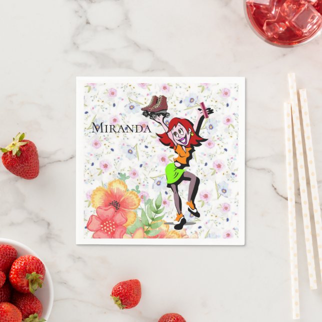 Paper Napkins, florale Skaten Serviette (Beispiel)