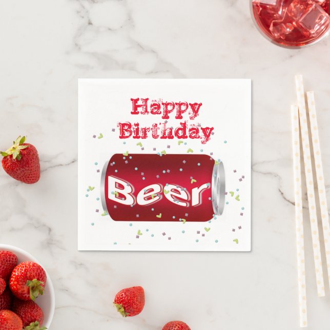 Paper Napkins, glücklich zum Geburtstag, Beer Napk Serviette (Beispiel)