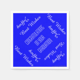 Paper Napkins, Graduation Party Names Blue White Serviette