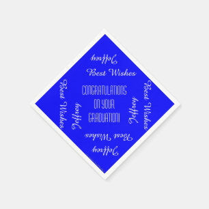 Paper Napkins, Graduation Party Names Blue White Serviette
