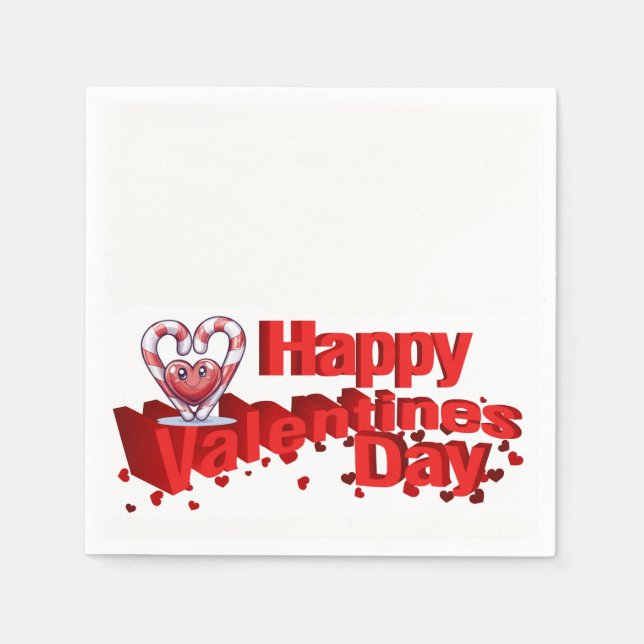 Paper Napkins Happy Valentine's Day Serviette (Vorderseite)