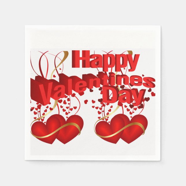 Paper Napkins Happy Valentine's Day Serviette (Vorderseite)
