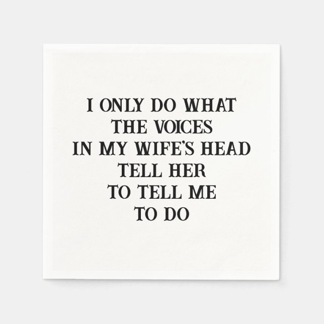 Paper Napkins Husband Wife's Joke  Serviette (Vorderseite)